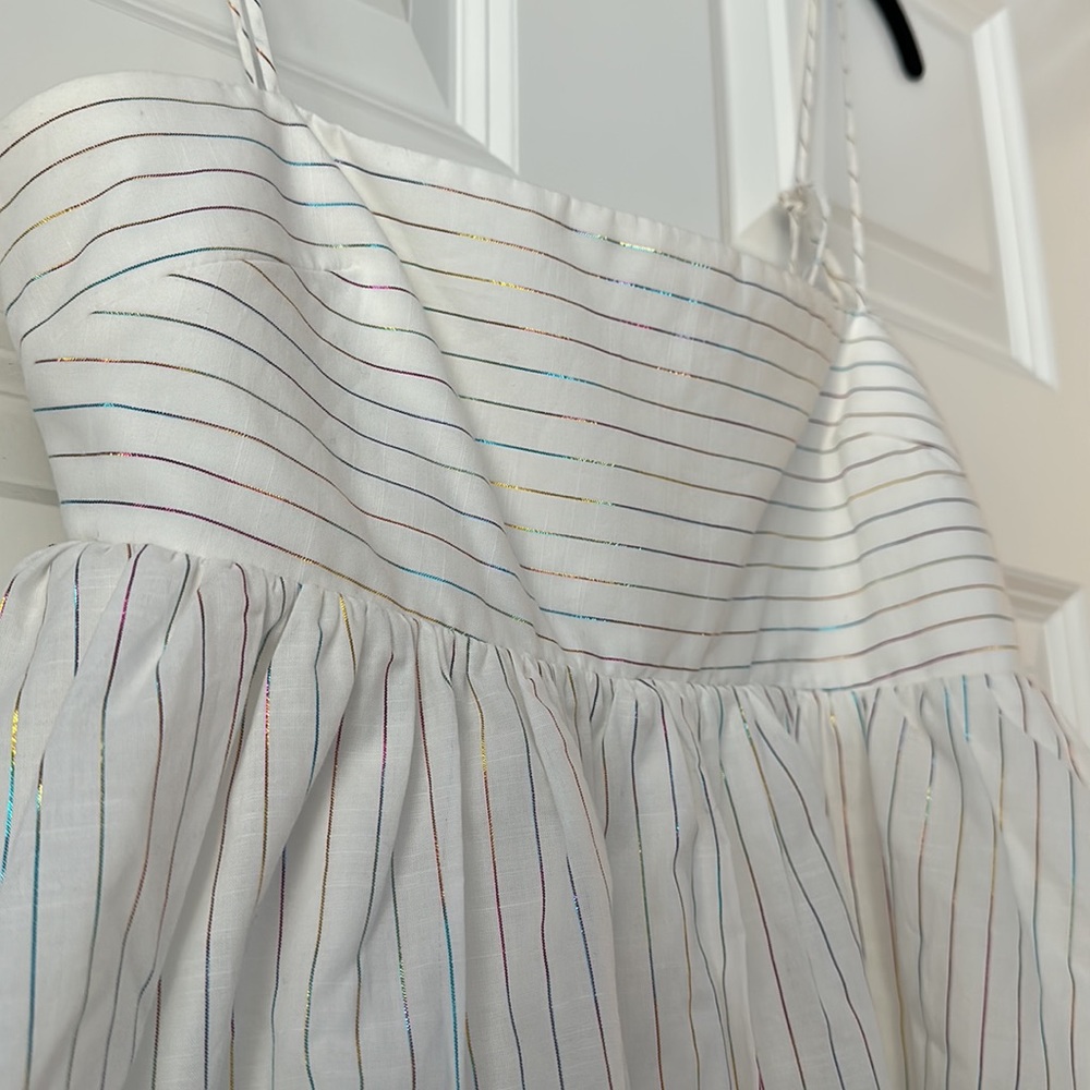Amanda Uprichard | Jojo Dress In Pandora Pinstripe View 2